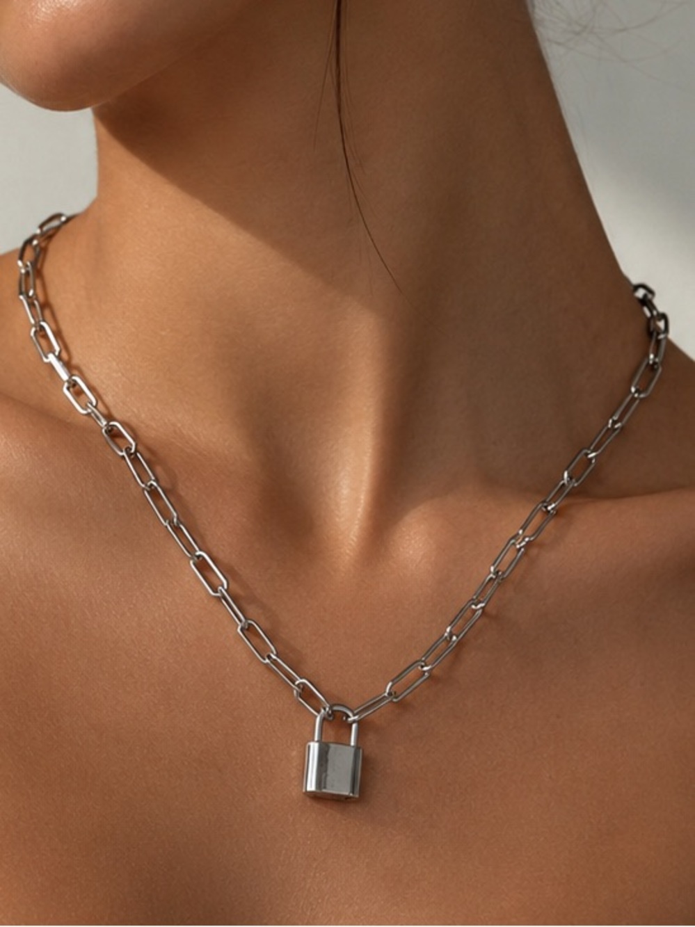 Padlock Chain Necklace Lock Pendant Necklace
